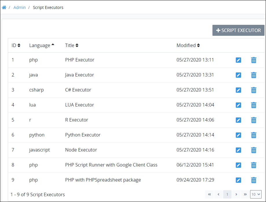 View Script Executors ProcessMaker Platform Documentation